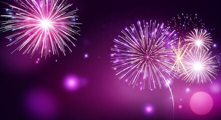 Purple theme abstract sparkles and fireworks background wallpaper
