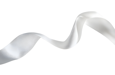 White ribbon isolated on white backgroun