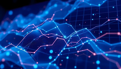 Digital technology background with glowing lines