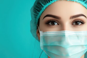 Portrait of healthcare professional wearing surgical mask