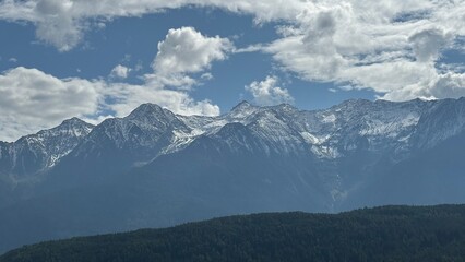 mountains and clouds