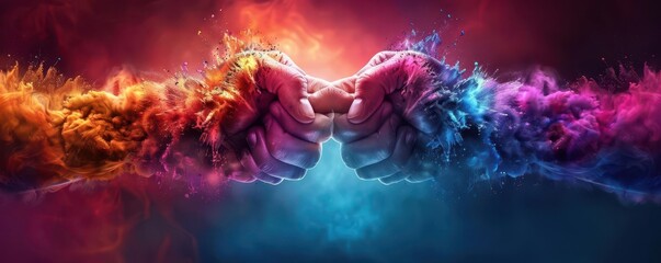 Fototapeta premium Teamwork and collaboration concepts, vibrant colors, photography, professional, dynamic