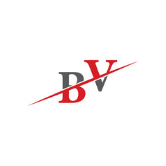 Minimalist BV Logo with Dynamic Diagonal Line
