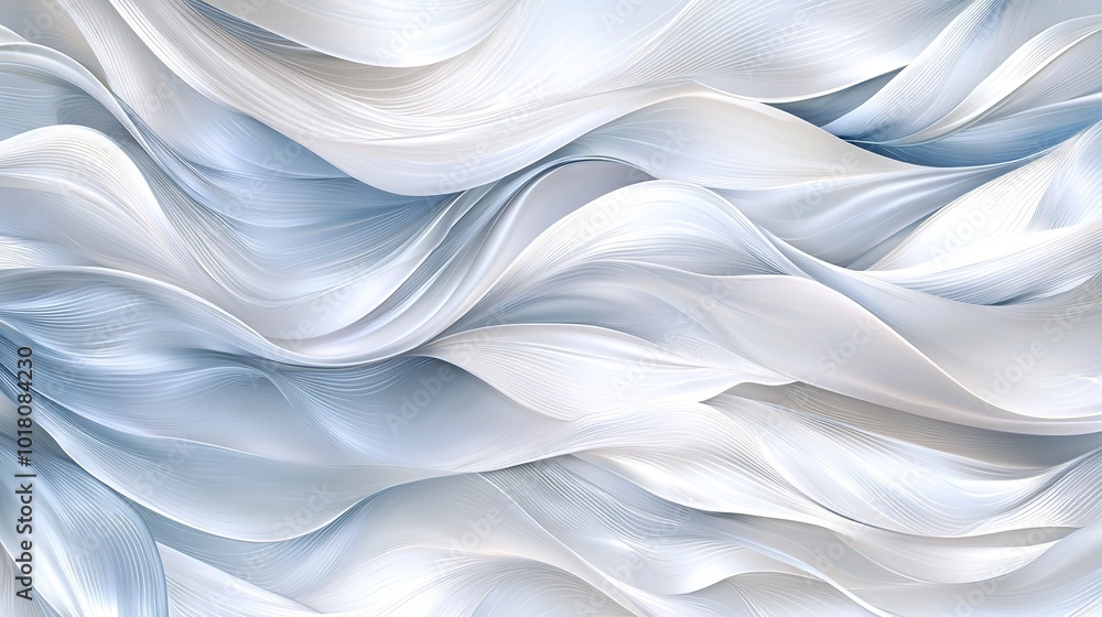 Poster a stunning abstract image featuring a blue and white gradient backdrop with curved lines resembling 