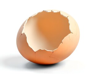 broken egg shell isolated