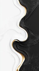   A black and white background with gold swirls