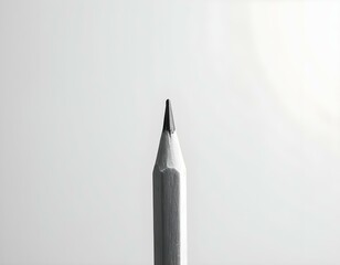 A close-up of a sharpened pencil, with its crisp graphite tip ready for use, set against a minimalist light background. The simplicity of the image highlights the pencil&rsquo;s precision 