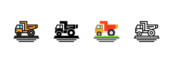 Set of Dump Truck Icon