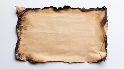Obraz premium ripped paper with burned edges on white background.