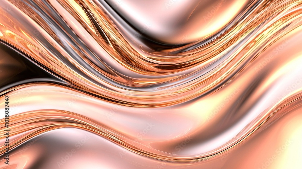 Poster a golden-white wave on a dark and white backdrop, reflecting light on its left edge in this computer