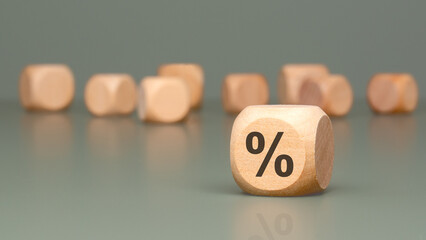 Wooden Percentage Dice designed specifically for use in various Financial Themes and contexts