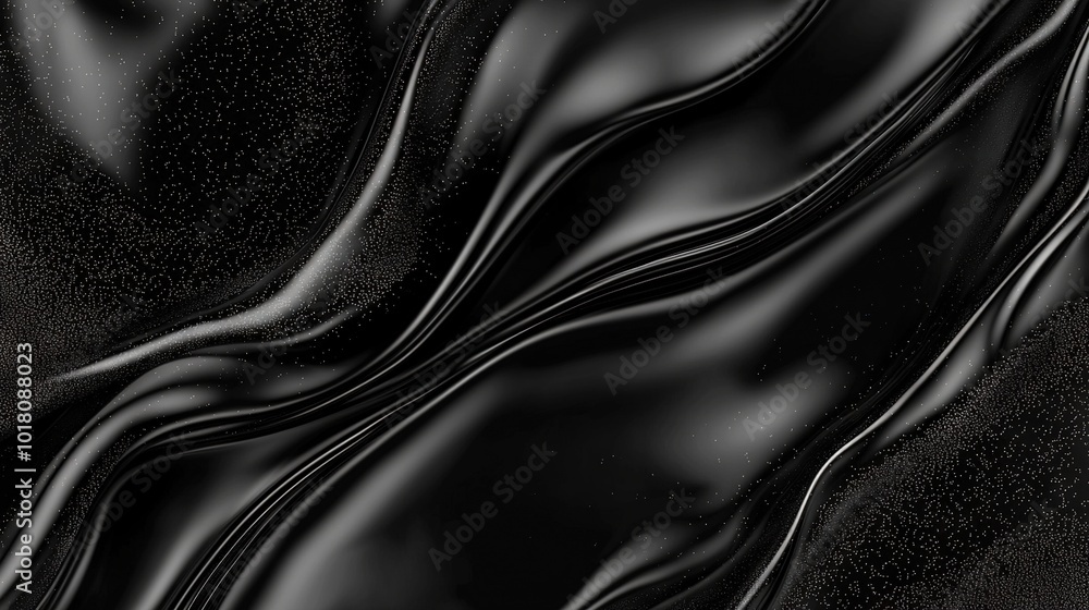Poster black background with wavy lines centered