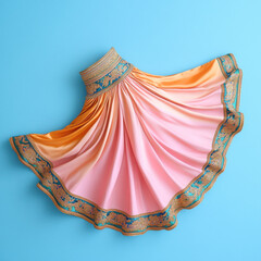 belly dance skirt on blue background