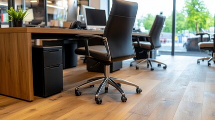 Fototapeta premium office space at the beginning of the working day in the morning