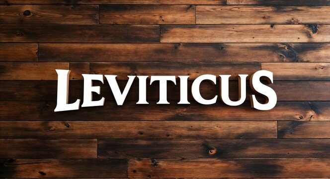 Leviticus lettering on wooden wall planks background