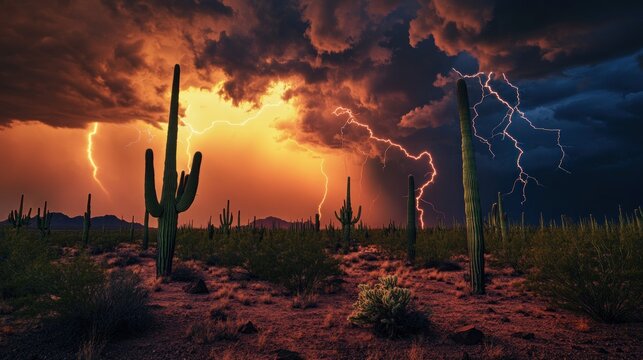 Lightning Storm over the Desert