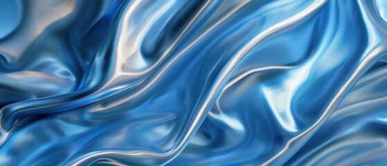Elegant Blue Satin Fabric Texture Background