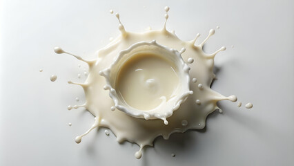 Fluid milk splash with a circular shape, perfect for health and nutrition-related materials.