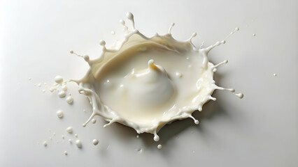 Creamy milk splash creating a visually appealing composition, ideal for various design projects.