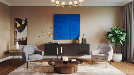 Modern Living Room Design Featuring a Welcoming Fireplace