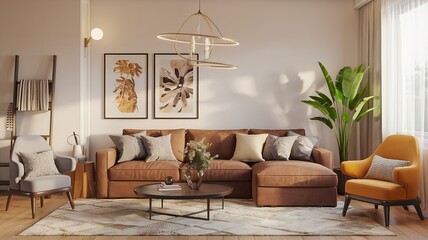 Modern Living Room Design Featuring a Welcoming Fireplace