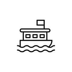 Boat outline icons, minimalist vector illustration ,simple transparent graphic element .Isolated on white background