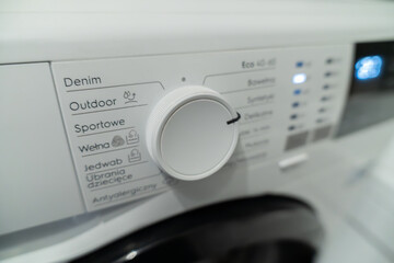 washing machine control panel
