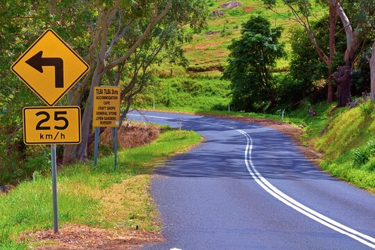 A winding road in the countryside near Tilba Tilba NSW Australia