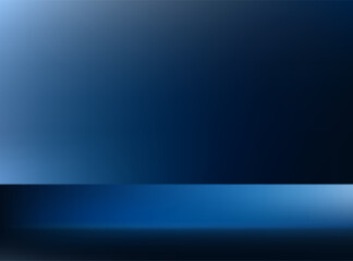 Dark blue studio background. Dark blue Background Empty Room Studio with table. Space for selling products on the website. Vector illustration.