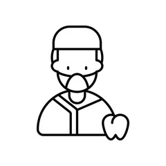 dentist line icon with white background vector stock illustration