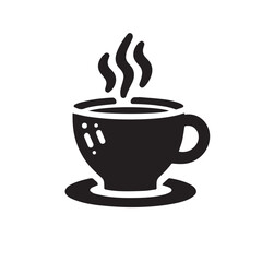 Obraz premium Coffee cup silhouette vector. Teacup vector design. Hot coffee cup logo, icon.