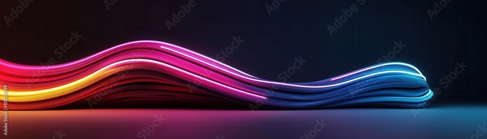 Aufkleber vibrant abstract waves in neon colors create a dynamic visual effect, perfect for backgrounds, digit
