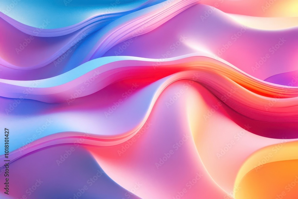 Poster vibrant abstract waves in pastel colors create a dynamic visual effect, ideal for backgrounds and ar