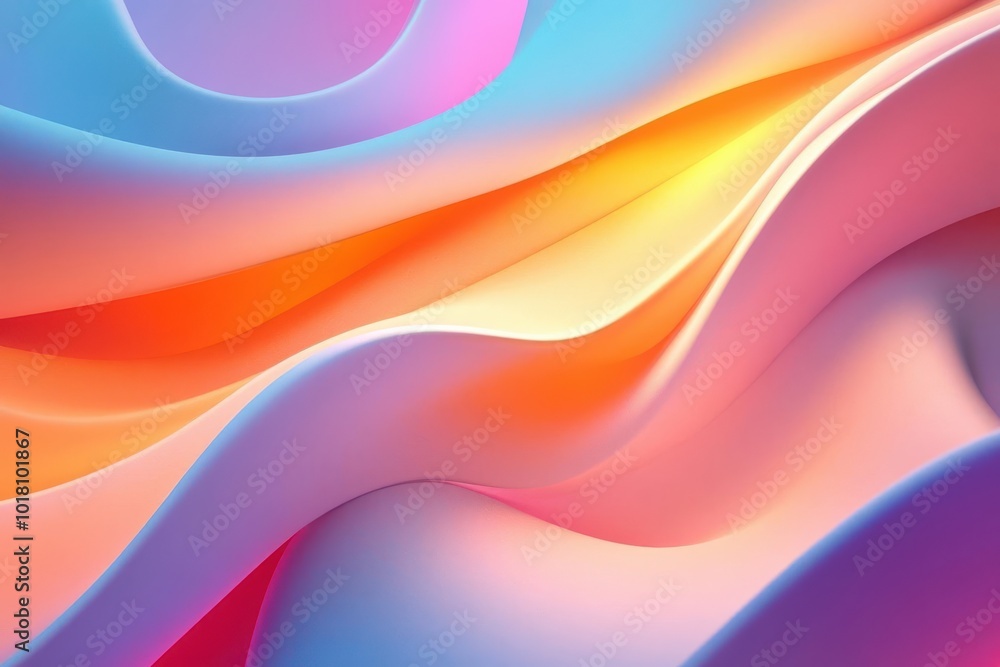 Aufkleber vibrant abstract waves in soft pastel colors create a dynamic visual experience, perfect for backgro