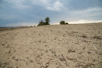 The land dried out due to drought