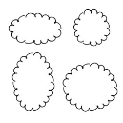 Hand drawn cloud frame doodle line sketch. Vector illustration