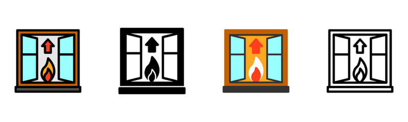 Set of Fire Escape Icon