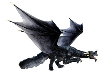 Fototapeta premium 3D Rendering Fairy Tale Dragon on White