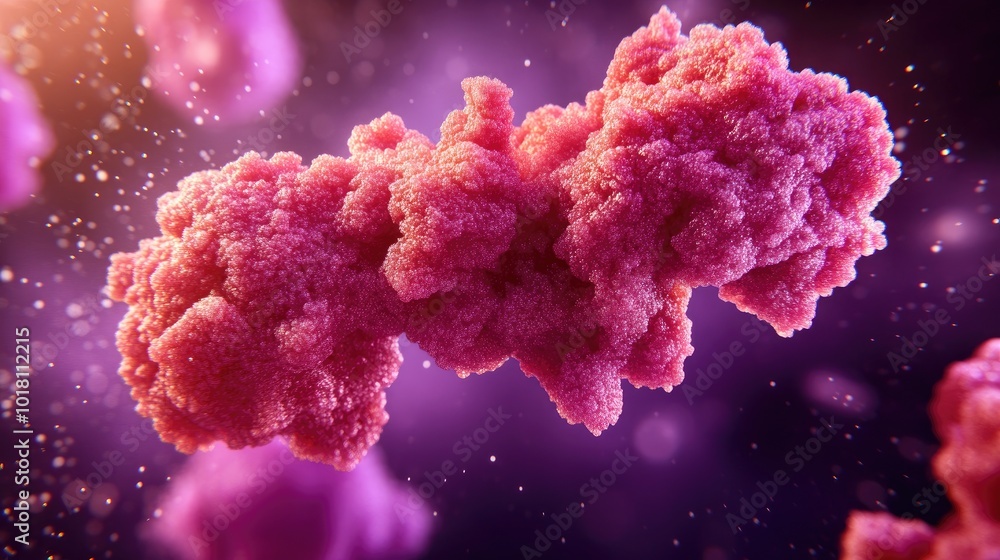 Aufkleber a digital model of a protein being analyzed by biologists in a computational biology experiment.