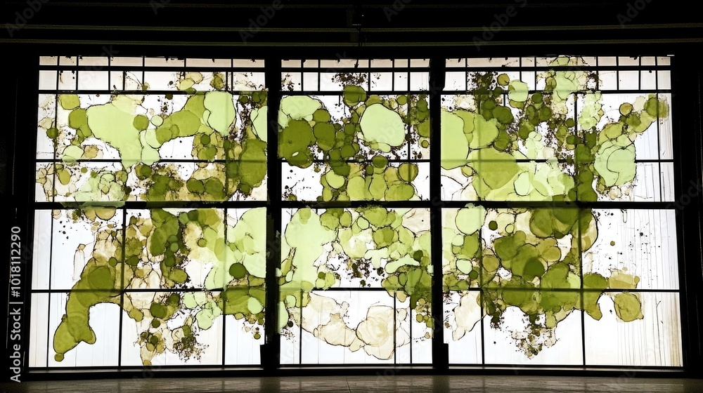 Aufkleber a digital representation of a complex chemical reaction being simulated on a large display.