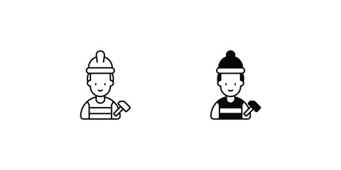 builder set icon with white background vector stock illustration