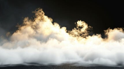 Obraz premium Mysterious White Smoke Swirling on Dark Background