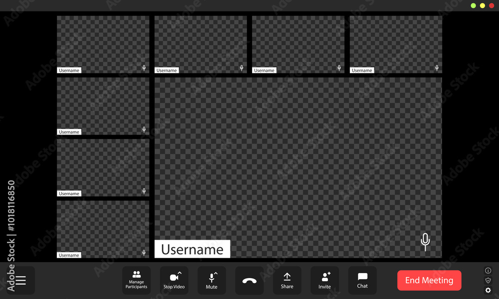 Poster virtual meeting platform during a collaborative online session with multiple participants muted and 
