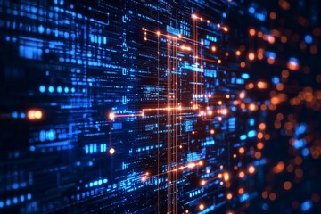 Obraz premium Digital Technology background of data and network created with Generative AI