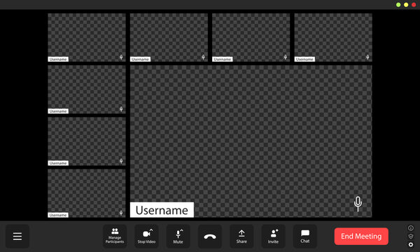 Virtual meeting platform during a collaborative online session with multiple participants muted and video off