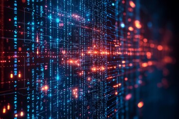 Obraz premium Digital Technology background of data and network created with Generative AI