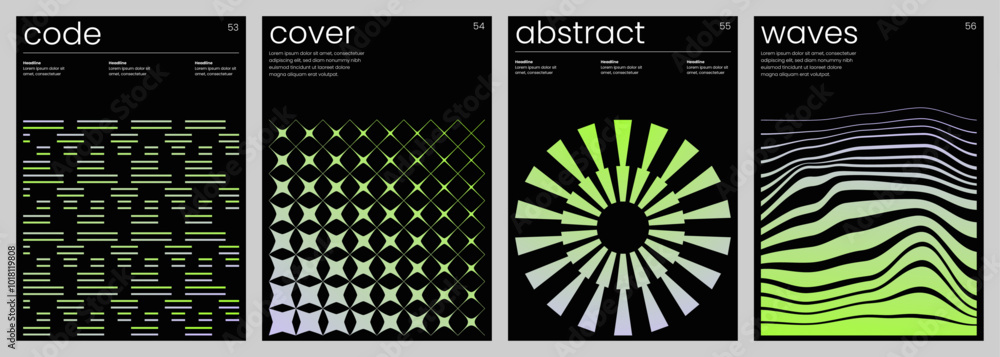 Poster minimalist covers design. abstract geometric backgrounds. a4 size print templates with customizable 
