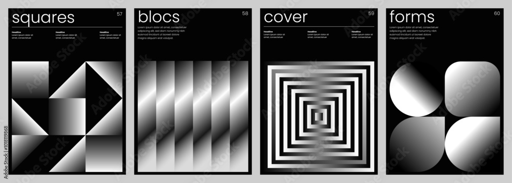 Wall mural minimalist covers design. abstract geometric backgrounds. a4 size print templates with customizable 
