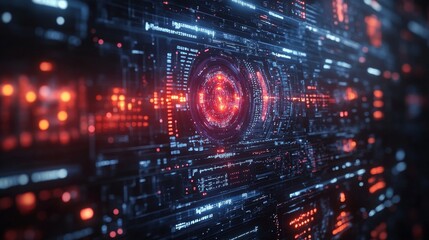 Obraz premium Futuristic interface displaying detailed visualization of CRISPR gene editing technology