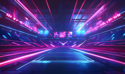 Dynamic Neon Football Action with Futuristic Geometric Patterns and Vibrant Light Trails for High-Energy Sports Advertising Backgrounds